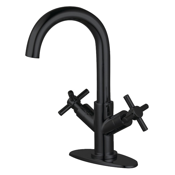 Fauceture LS8450JX Two-Handle Bathroom Faucet with Push Pop-Up, Matte Black LS8450JX - main
